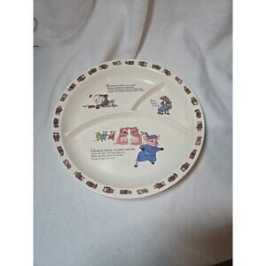 VTG MOTHER GOOSE Humpty Dumpty, Itsy Bitsy Spider Plate Melamine 1986 10"